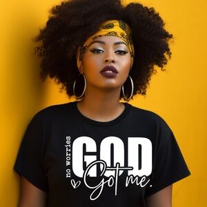 No Worries God Got Me T-shirt, Women’s Tshirt, Comfort, Crewneck